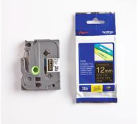 Brother TZ-334 / TZe-334, 12mm x 8m, testo oro / sfondo nera, nastro originale