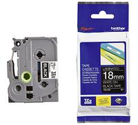 Brother TZE345 Nastro Laminato, 18 mm, Bianco/Nero
