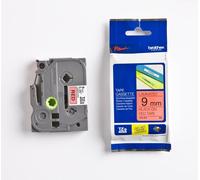 Brother TZ-421 / TZe-421, 9mm x 8m, testo nera/sfondo rosso, nastro originale