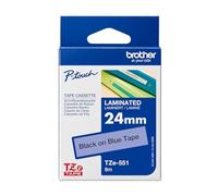 Brother TZE551 Nastro Laminato, 24 mm, Nero/Blu