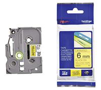 Brother TZE611 Nastro Laminato, 6 mm, Nero/Giallo