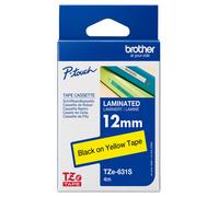 BROTHER - TZE631S - Brother - Nastro - Nero-Giallo - TZE631S - 12mm x 4mt - BROTZE631S - Conf. da 1 Pz. - TZE631S