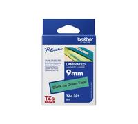 Brother TZE721 TZ Verde 8 m 9 mm Black on Green 8m Laminated