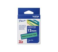 Brother TZE731 TZ Verde 1,2 cm 8 m 17 mm 70 mm 12mm Black on Green Laminated