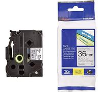 Brother Nastro TZEM961 - metallizzato opaco 36 mm (8 m) - Nero/Argento opaco