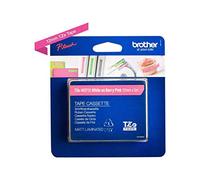 Brother TZEMQP35 Nastro Laminato opaco da 12 mm (5m) Bianco/Rosa shocking