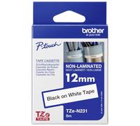 P-TOUCH TZEN231 - Scritta non laminati, neri su bianco, 12 mm