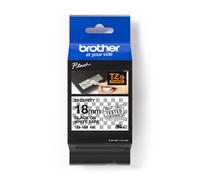 Brother TZESE4 Nastro Laminato di Sicurezza, 18 mm, Nero/Bianco Nero/Bianco 18 m