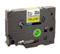 Brotheramp; Reg; p-touchamp; Reg; - TZe extra-strength adhesive Laminated Labeling tape, 3/8 W, Black on Yellow - Sold AS 1 each - for Labeling in Harsh Environments su una varietà di plastiche, superfici verniciate e ruvide.