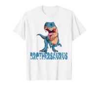 Brothersaurus T Rex Divertente Amicizia Maglietta, Uomo, Bianco, L
