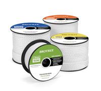 Brotree Corda Intrecciata in Poliestere 4mm x 50m Bianca in Bobina per Multiuso Giardino e Fai da te - 200 KG Carico di Rottura