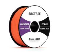 Brotree Paracord 2,4 mm 275lb Corda Nylon 30M 4 Fili Bobina Corda Sopravvivenza - 125 kg Carico di Rottura (Arancione)