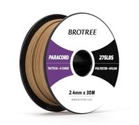 Brotree Paracord 2,4 mm 275lb Corda Nylon 30M 4 Fili Bobina Corda Sopravvivenza - 125 kg Carico di Rottura (Marrone Coyote)