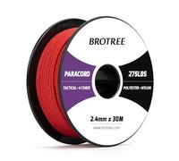 Brotree Paracord 2,4 mm 275lb Corda Nylon 30M 4 Fili Bobina Corda Sopravvivenza - 125 kg Carico di Rottura (Rosso)