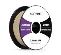 Brotree Paracord 2,4 mm 275lb Corda Nylon 30M 4 Fili Bobina Corda Sopravvivenza - 125 kg Carico di Rottura (Cachi)