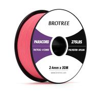 Brotree Paracord 2,4 mm 275lb Corda Nylon 30M 4 Fili Bobina Corda Sopravvivenza - 125 kg Carico di Rottura (Rosa Fluorescente)