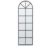 Beliani Specchio da parete a forma di finestra con struttura in metallo nero 40 x 120 cm