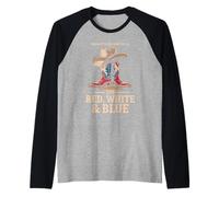 Brought To You Courtesy of The Red White Blue Cowboy Western Maglia con Maniche Raglan