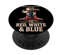 Brought To You Courtesy Of The Red White Blue Cowboy Western PopSockets PopGrip Adesivo