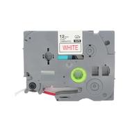 BROVACS 1 confezione di nastri per etichette laminate rosso su bianco, compatibili con stampante per etichette Brother P-Touch TZ-232 TZe-232, 12 mm 1/2" OPA4232