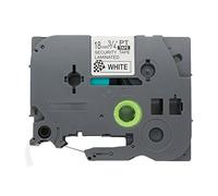 BROVACS 1 confezione di nastro adesivo di sicurezza nero su bianco, compatibile con Brother P-Touch TZ SE4 TZe SE4 18 mm 3/4" OPA1524