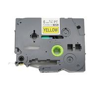 BROVACS 1 confezione di nastro adesivo flessibile nero su giallo, compatibile con Brother P-Touch TZ FX611 TZe FX611 6 mm 1/4" OPA1461