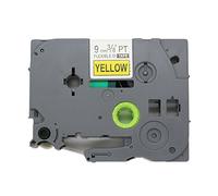 BROVACS 1 confezione di nastro adesivo flessibile nero su giallo, compatibile con Brother P-Touch TZ FX621 TZe FX621 9 mm 3/8" OPA1462