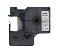 BROVACS 1 confezione di nastro adesivo nero su argento compatibile per DYMO D1 43622 6 mm OPA2022