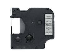 BROVACS 1 confezione di nastro adesivo nero su argento compatibile per DYMO D1 45022 12 mm 1/2" OPA2222