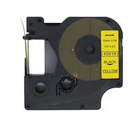BROVACS 1 confezione di nastro adesivo nero su giallo compatibile con DYMO D1 45018 12 mm 1/2" OPA2218