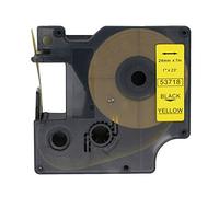 BROVACS 1 confezione di nastro adesivo nero su giallo compatibile con DYMO D1 53718 24 mm 1" OPA2418