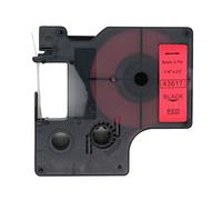BROVACS 1 confezione di nastro nero su rosso compatibile per DYMO D1 43617 6 mm 1/4" OPA2017