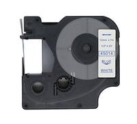 BROVACS 1 confezione di nastro per etichette bianco su blu compatibile con DYMO D1 45014, 12 mm, 12,7 mm x 1,8 m, OPA2214