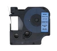 BROVACS 1 confezione di nastro per etichette nero su blu compatibile con DYMO D1 45016, 12 mm, 1/2" OPA2216