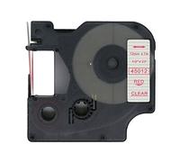 BROVACS 1 confezione di nastro per etichette rosso su trasparente compatibile con DYMO D1 45012 12 mm 1/2" OPA2212