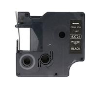 BROVACS 1 confezione nastro etichette bianco su nero compatibile con DYMO D1 53721 24mm 1" OPA2421