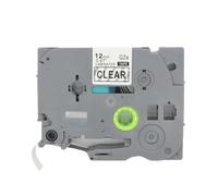 BROVACS 1 confezione, nastro etichette nero su trasparente laminato, compatibile con stampante per etichette Brother P-Touch TZ 131 TZe 131, 12 mm 1/2" OPA4131