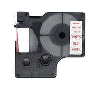 BROVACS 1 confezione nastro etichette rosso su bianco compatibile con DYMO D1 43615 6mm 1/4" OPA2015