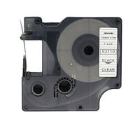 BROVACS 1 confezione nero su nastro trasparente compatibile per DYMO D1 53710 24 mm 1" OPA2410