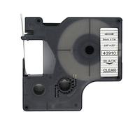 BROVACS 1 nastro adesivo nero su trasparente, compatibile con DYMO D1 40910 9 mm 3/8" OPA2110