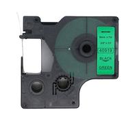 BROVACS 1 nastro adesivo nero su verde compatibile con DYMO D1 40919 9 mm 3/8" OPA2119