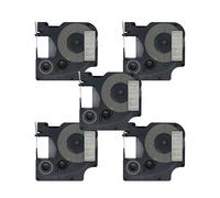 BROVACS Confezione da 5 etichette bianche su trasparenti, compatibili con DYMO D1 45020 12 mm OPA2220 x 5
