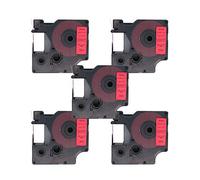 BROVACS Confezione da 5 nastri per etichette nero su rosso, compatibili con DYMO D1 45807 19 mm 3/4" OPA2307x5