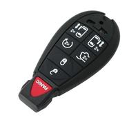 BROVACS Custodia di ricambio per chiave + Chiave emergenza non tagliata compatibile con CHRYSLER DODGE JEEP, 7 pulsanti per chiave elettronica senza chiave, custodia per telecomando con 6 BTN + Panic