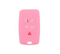 BROVACS Custodia protettiva in silicone compatibile con Land Rover Range Rover Discovery Jaguar 5 pulsanti Smart Remote Key Fob CV4984 rosa