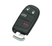 BROVACS - Guscio di ricambio per chiave + chiave di emergenza vuota, compatibile con DODGE CHRYSLER a 4 pulsanti Smart Keyless Entry Remote Key Case Fob 3 BTN + Panic PG756D