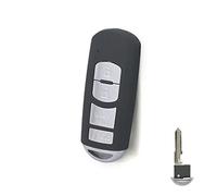 BROVACS Guscio di ricambio per chiave + inserto di emergenza vuoto non tagliato compatibile con Mazda 4 pulsanti Smart Keyless Entry Key Case Fob PG539F