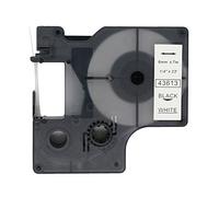 BROVACS - Nastro per etichette nero su bianco, compatibile con etichettatrici DYMO D1 43613, 6 mm, 1/4", confezione da 1 rotolo, OPA2013