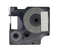 BROVACS - Nastro per etichette per DYMO D1 53720 OPA2420, 24 mm, scritta bianca su fondo trasparente, confezione da 1