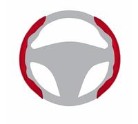 BROVACS SWT2011RD - Coprivolante per auto in pelle scamosciata, universale, antiscivolo, a forma di D, 35,5-40,6 cm, segmentato, custodia protettiva segmentata in ABS scamosciato velluto rosso
